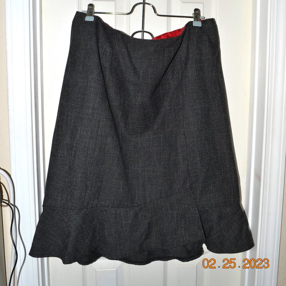 Cato asymmetrical gray tweed like skirt